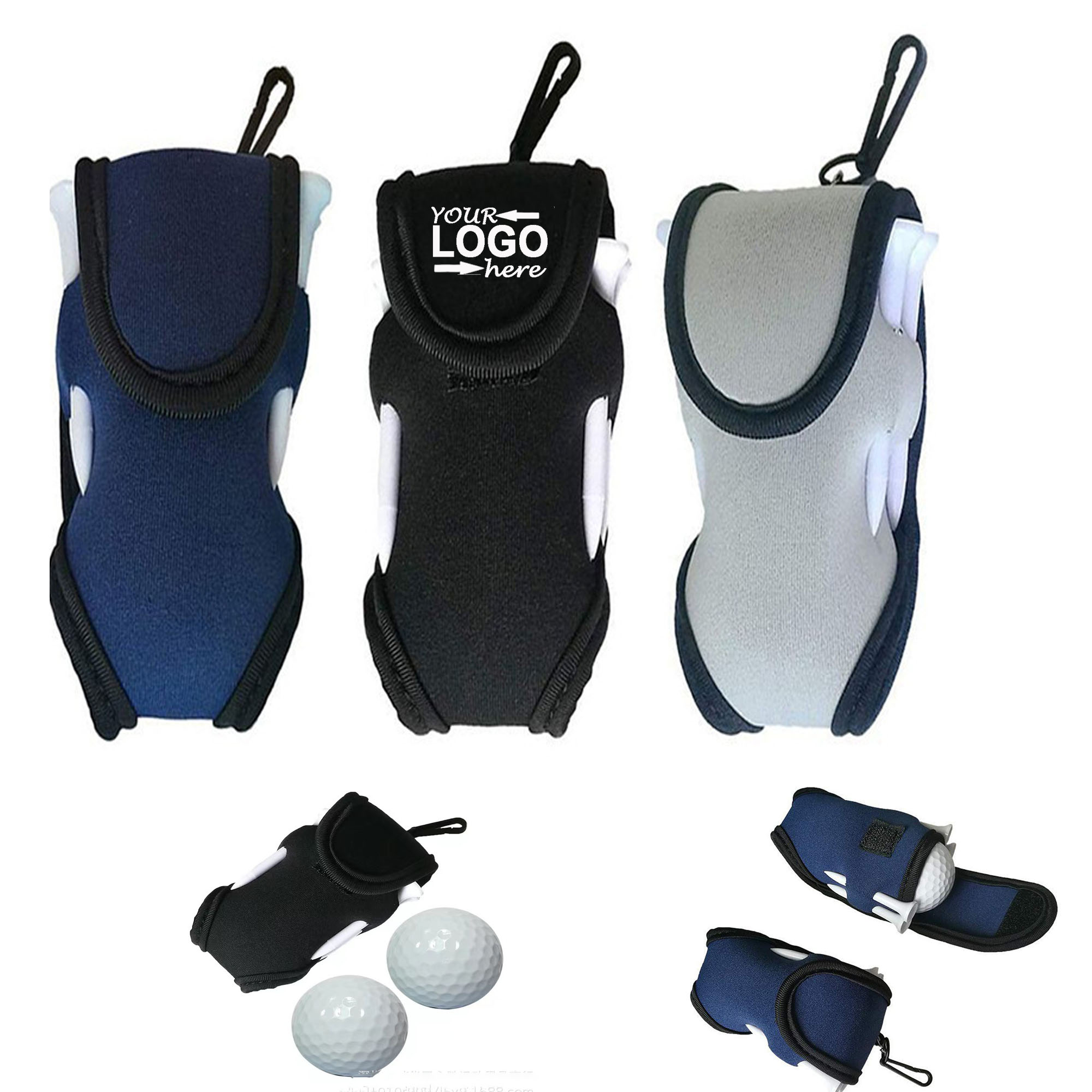 Golf Ball Bag Pouch Hanging Golf Tee Holder 2
