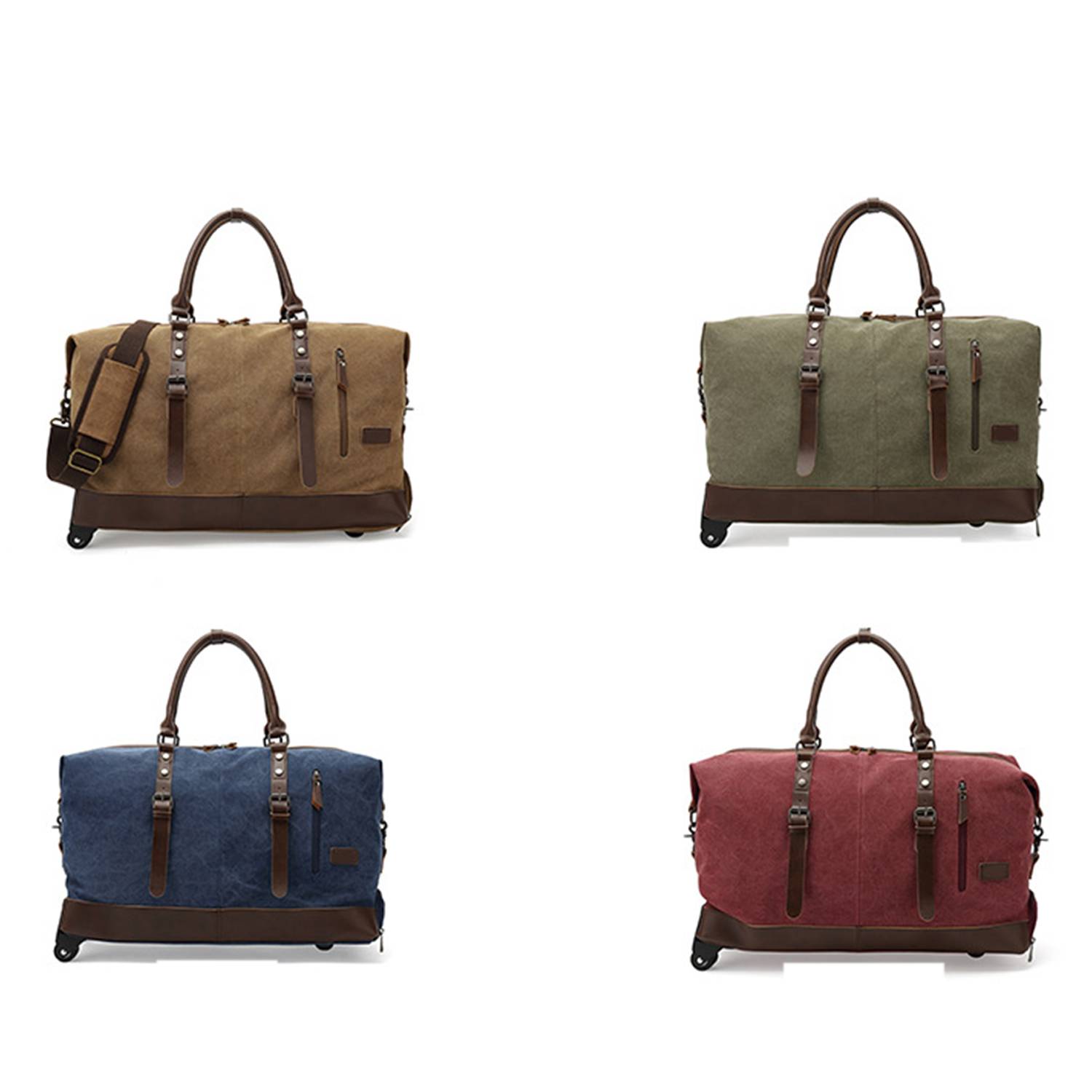 Canvas Duffel Weekend Bag w/ Wheels 4