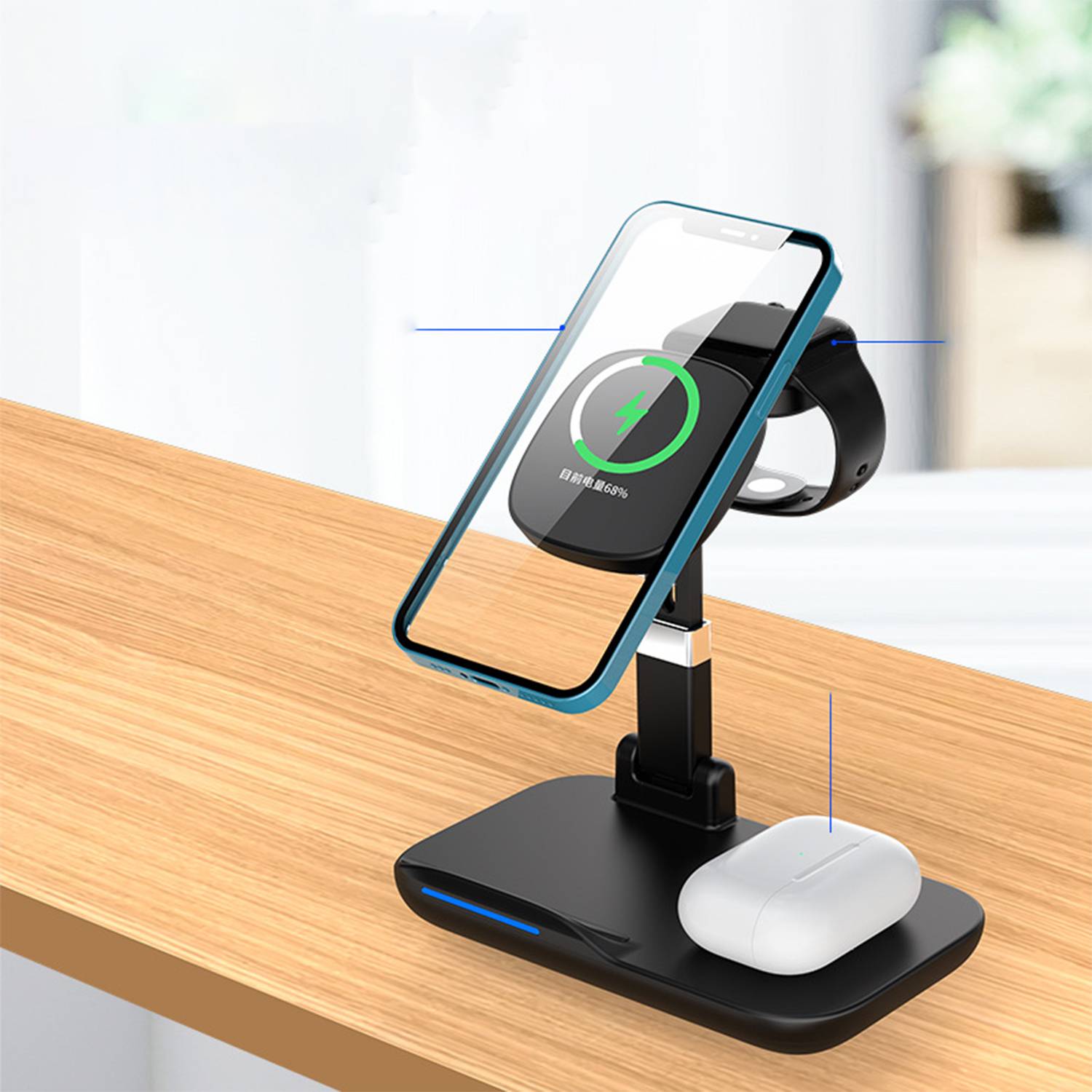 3 in 1 Fast Qi Wireless Charging Station 6