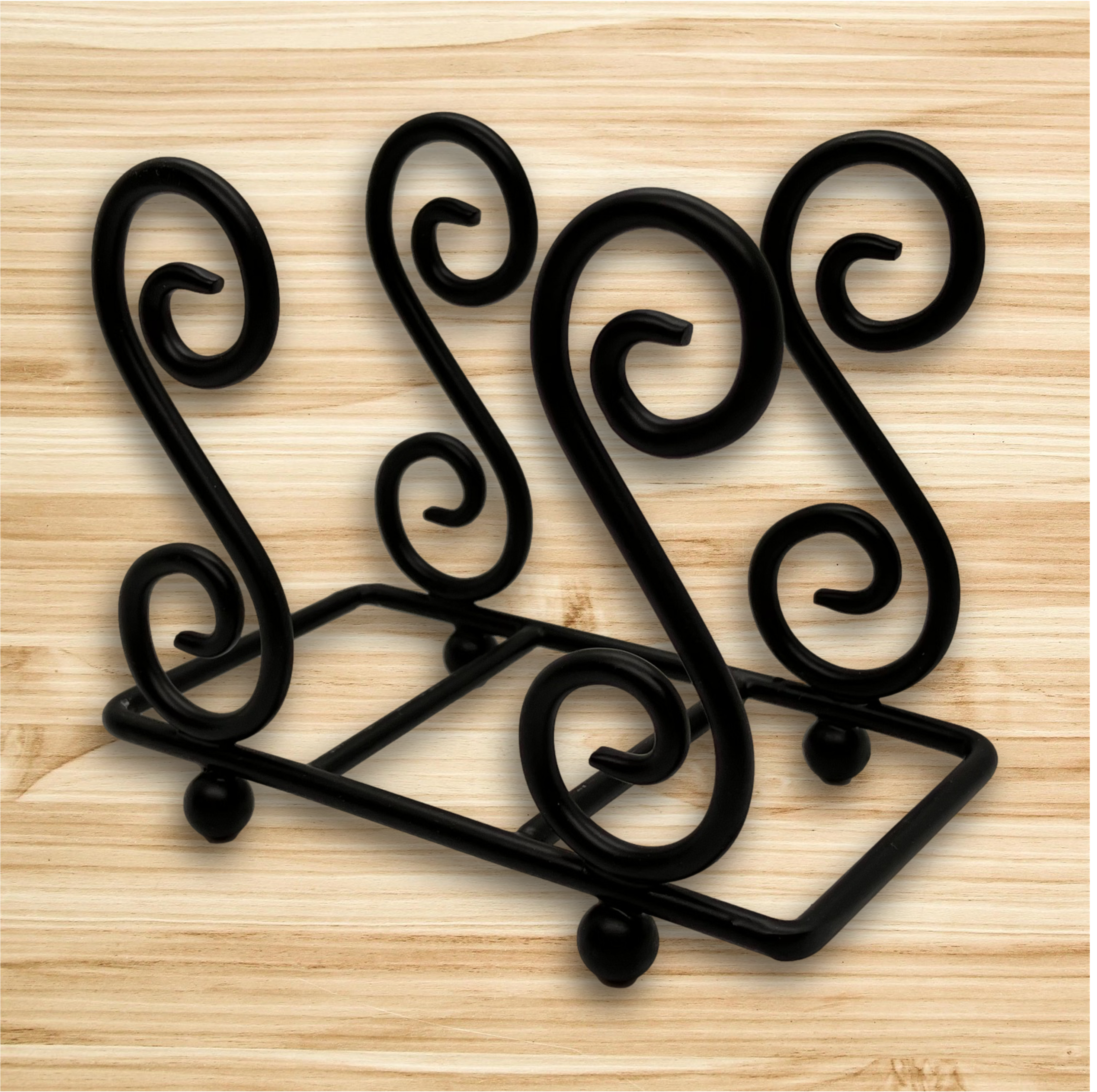 Upright Scroll Metal 6 Coaster Holder Sets 5