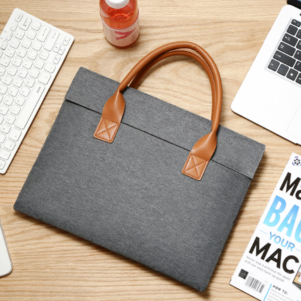 14" Business Laptop Handbag with PU Leather Handles 4