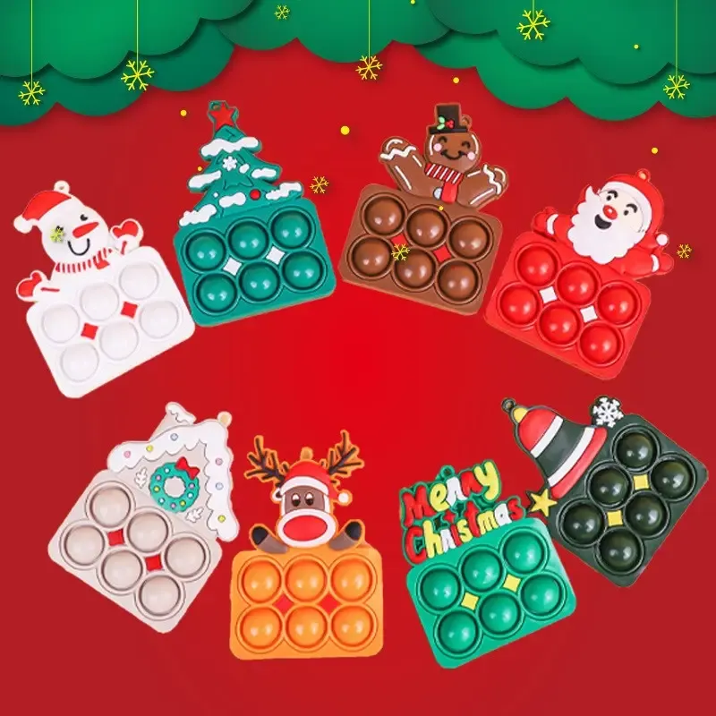 Christmas Ornament Push Bubble Pop Toy Keychain 6