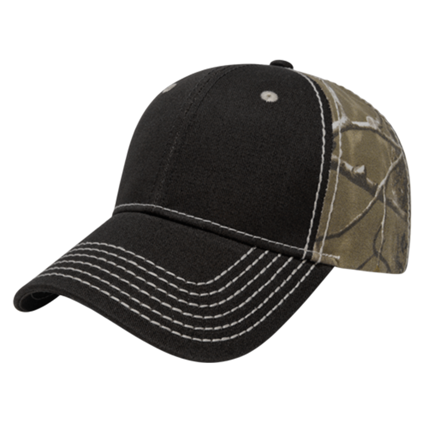 Heavy Contrast Stitching Chino & Camo Cap 1