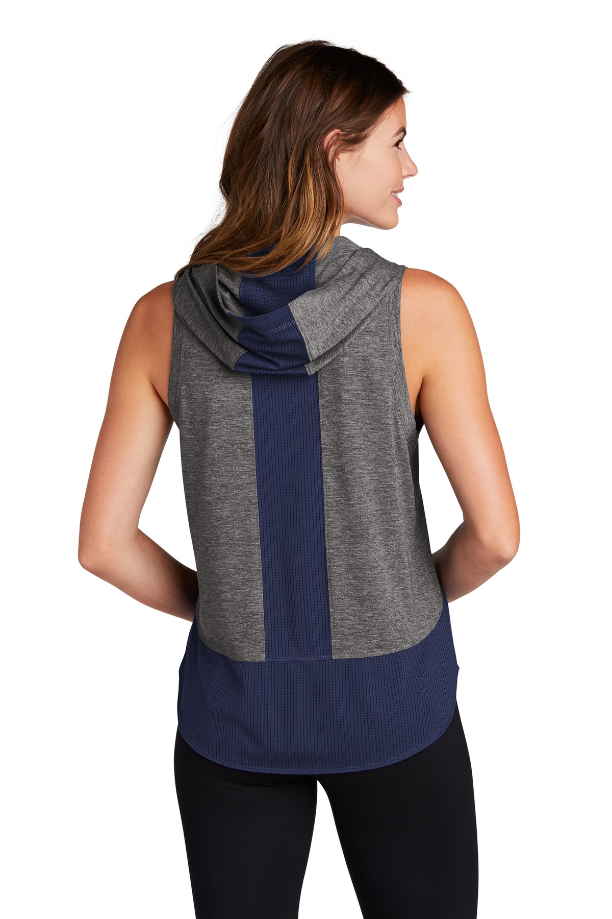 Sport-Tek Women's PosiCharge Tri-Blend Wicking Draft Hoodie Tank. LST410 2