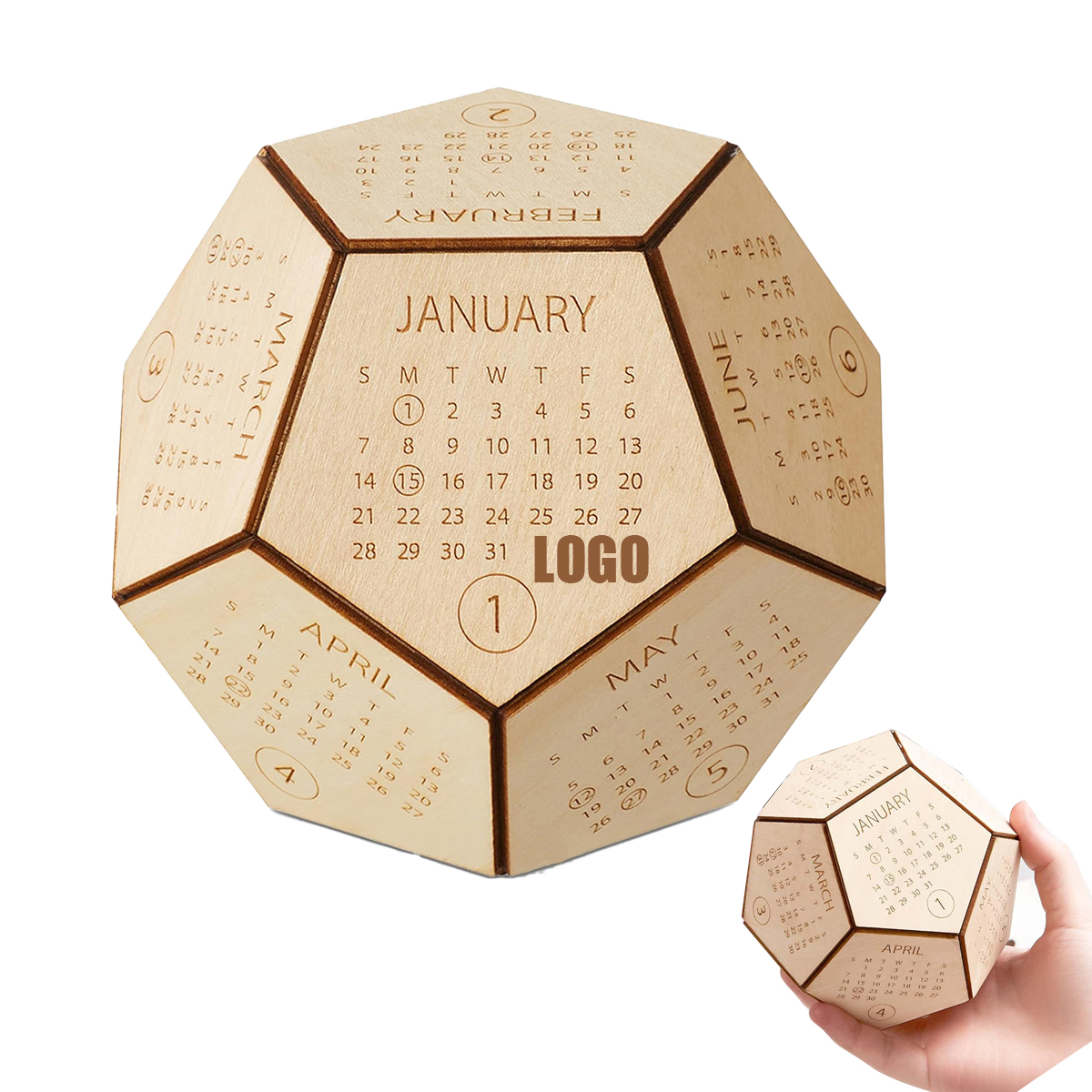 Desk Calendar Wood 2