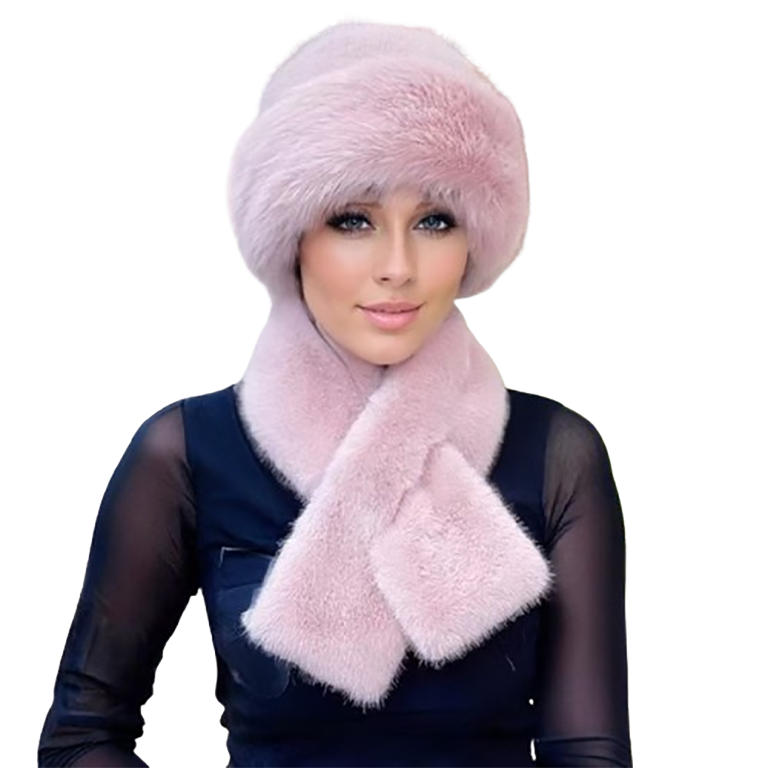 Plush Ear Warmer Hat & Scarf Set 3