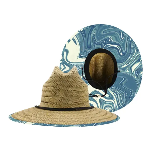 Lifeguard Straw Hat w/ Full Color Underbrim & Patch 4
