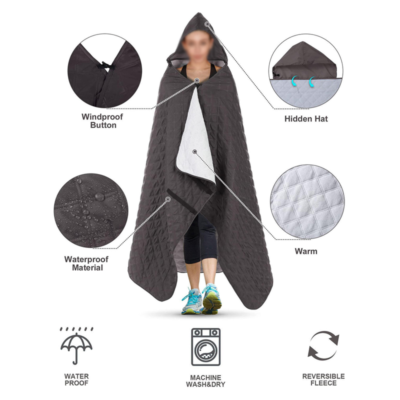 Outdoor Picnic Blanket Hooded Cape 5