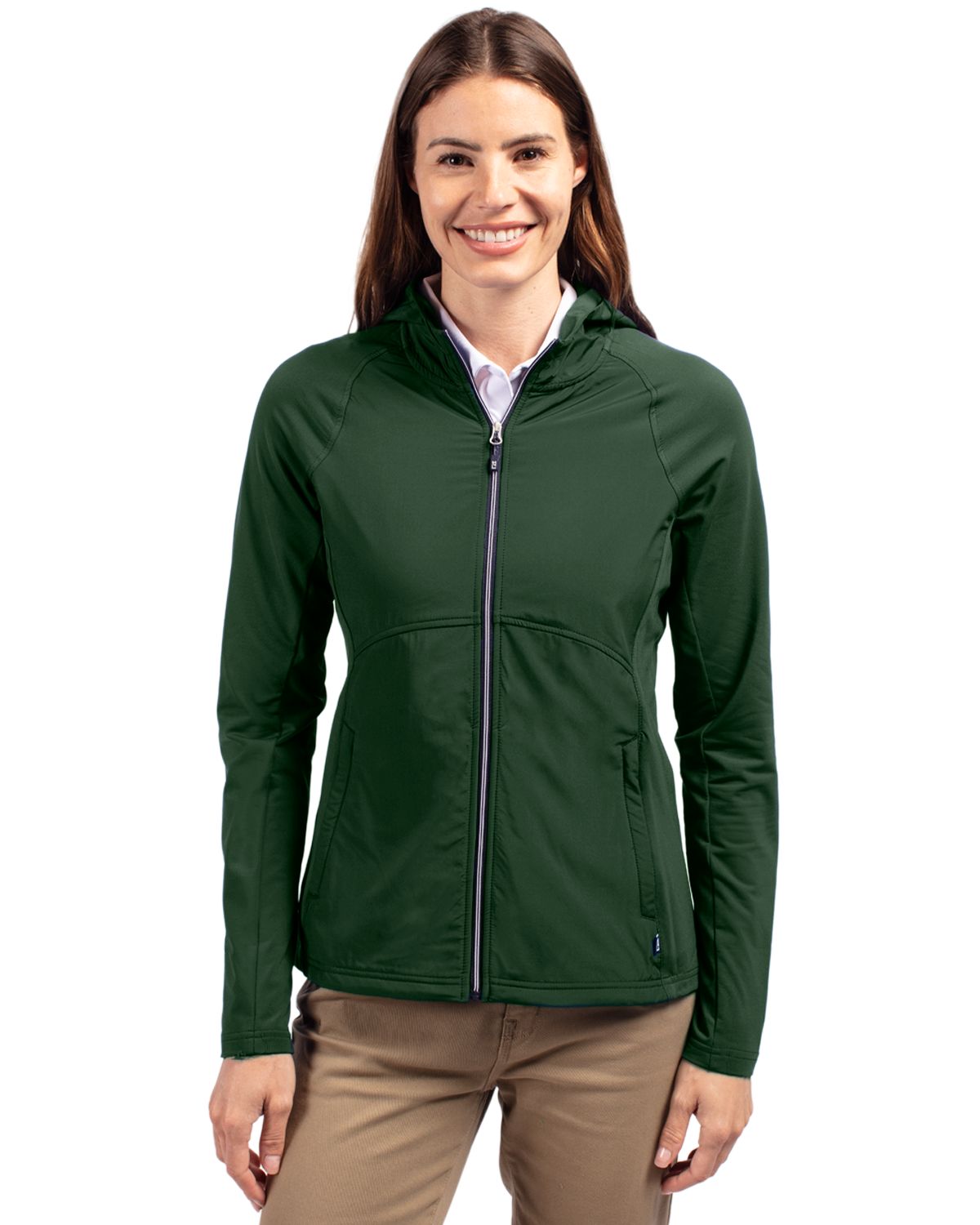 Cutter & Buck Adapt Recycled Soft Knit Stretch Womens Hybrid Full Zip Jacket 57