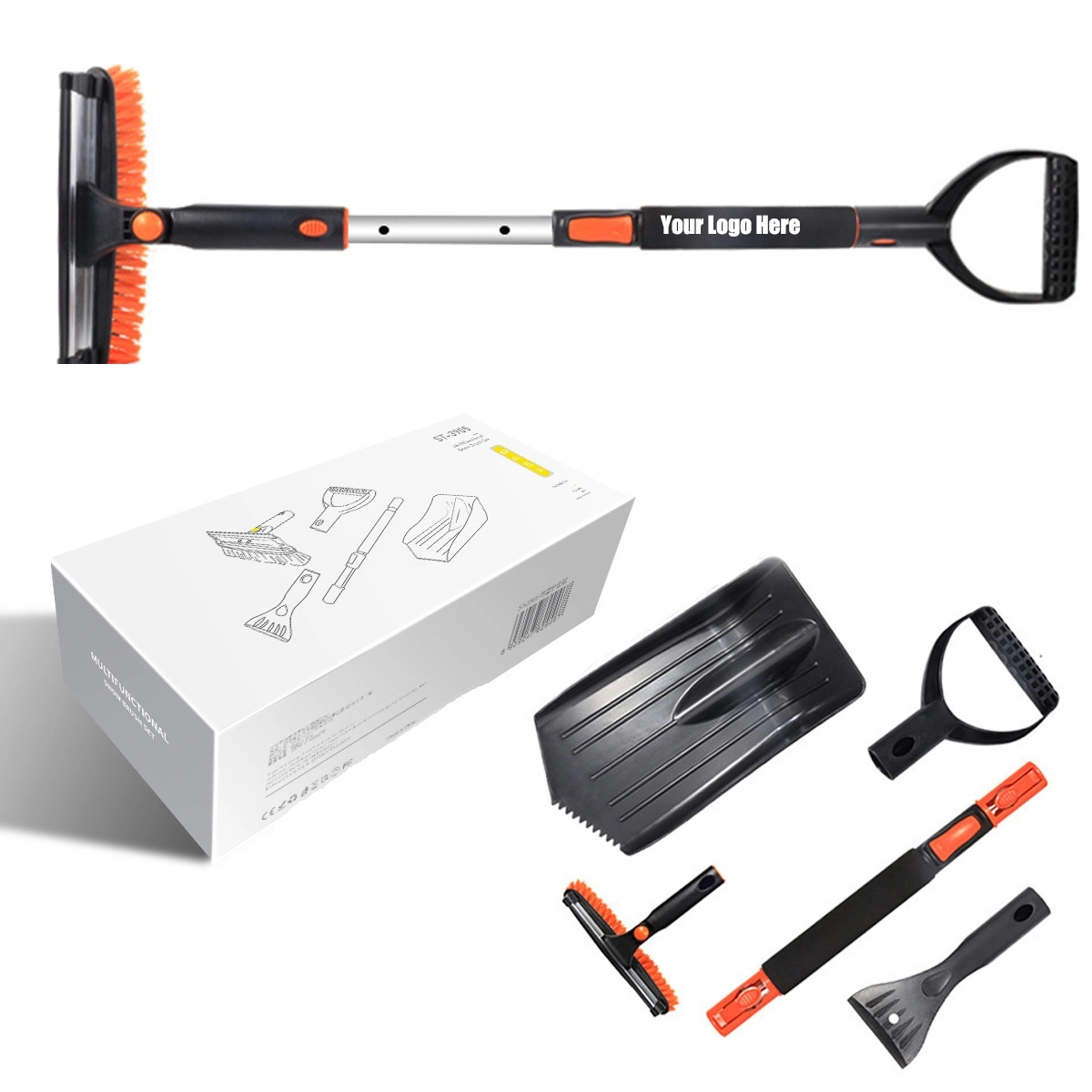 3 In 1 Extendable Detachable Ice Scraper Snow Brush 4