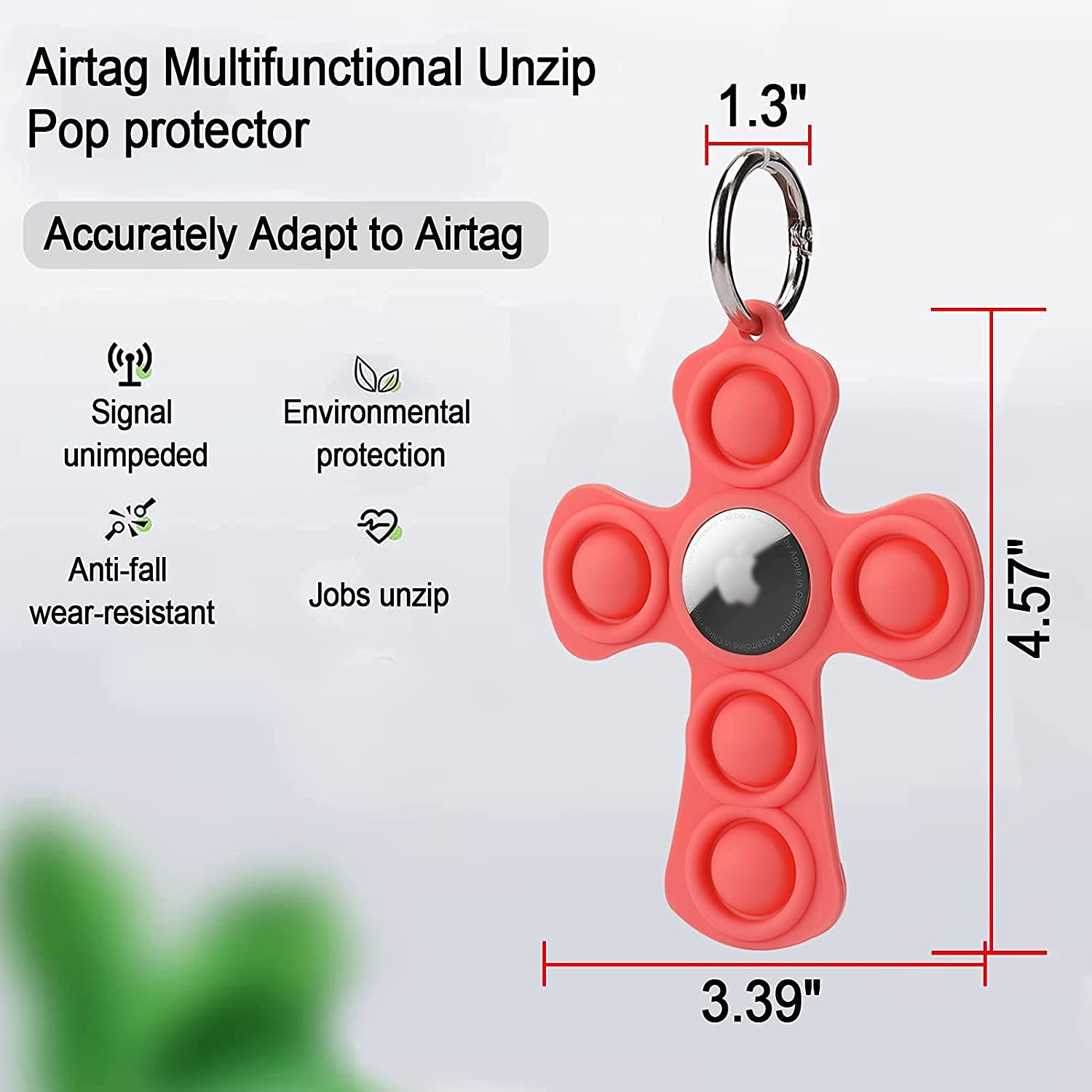 Cross Protective Sleeve Cover w/ Fidget Push Pop Bubble and Carabiner 5