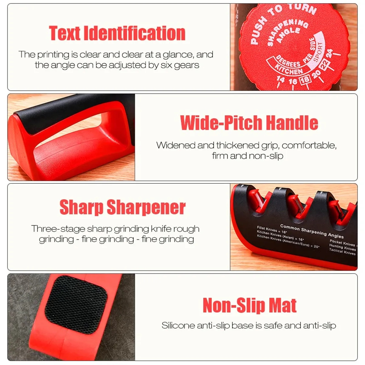 4-in-1 Manual Knife Sharpener with Adjustable Angle Knob 2