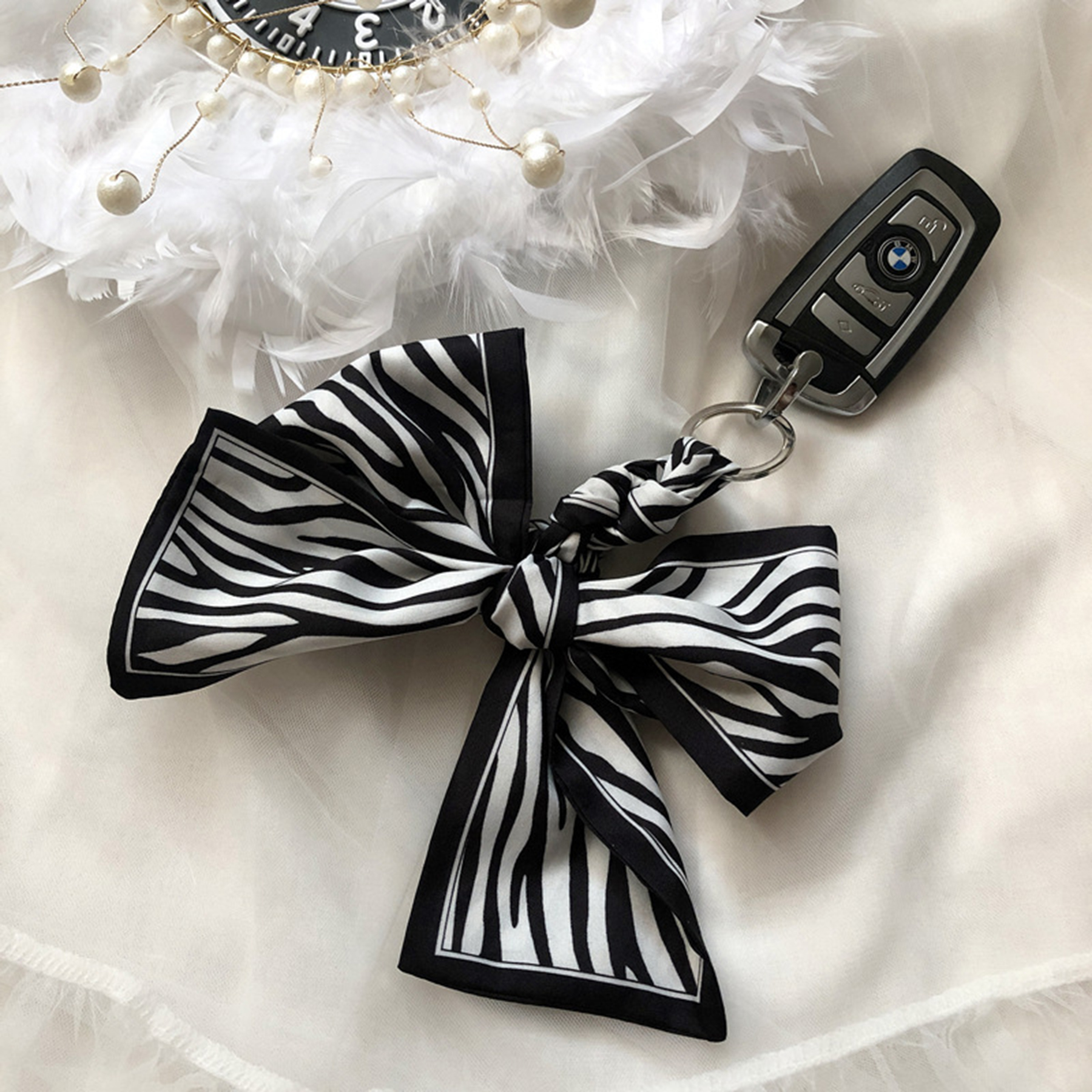 Handmade Ribbon Bow Keychain 3