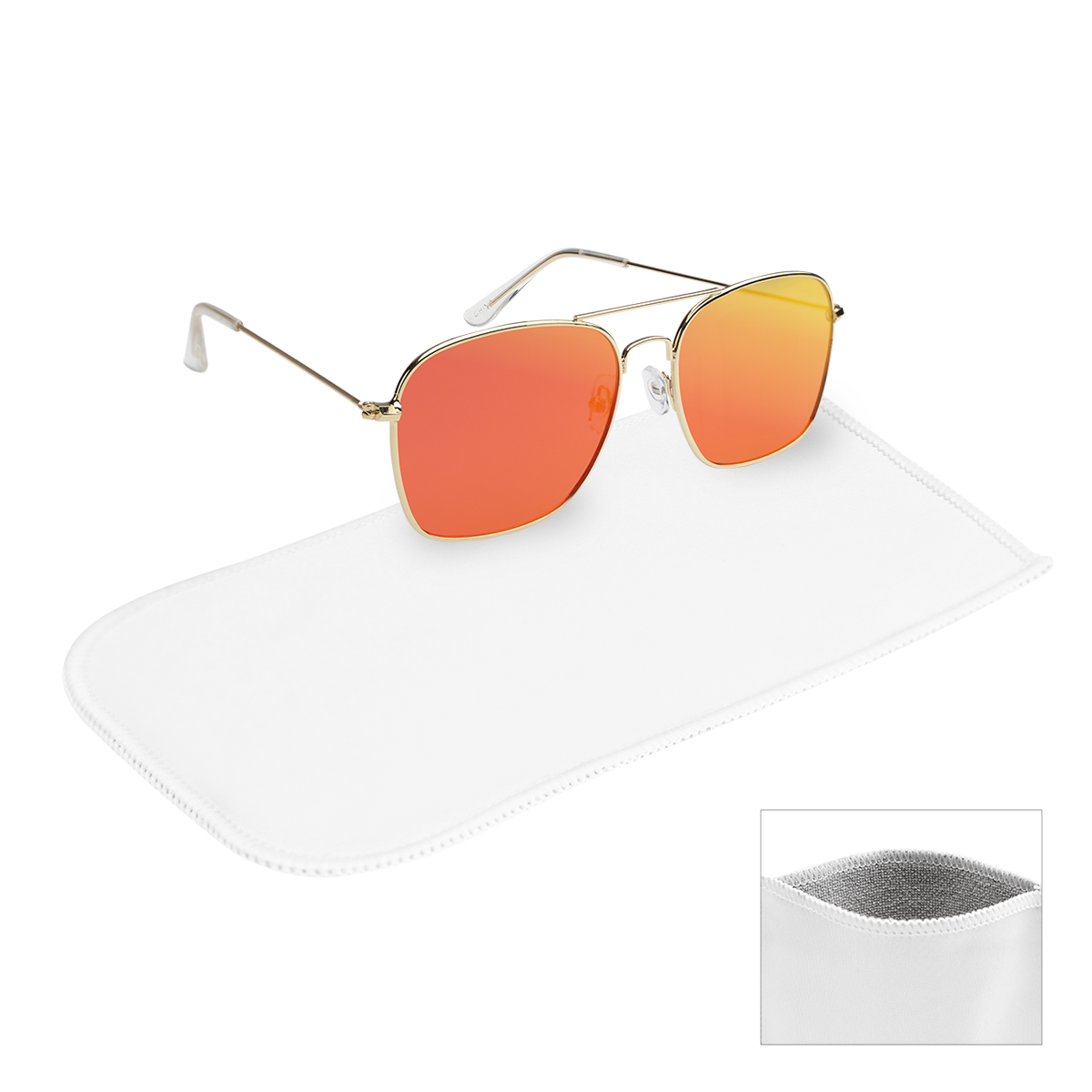 Aviator Sunglasses With rPET Microfiber Sunglass Pouch 2