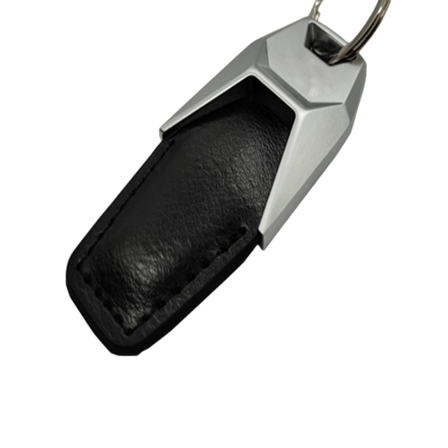 Silver Metal Keyring with PU Leather 3