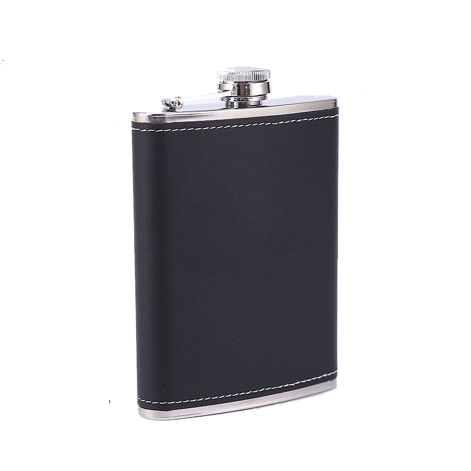 Steel Hip Flask with Eco Faux Leather Wrap Whiske Stainless 4