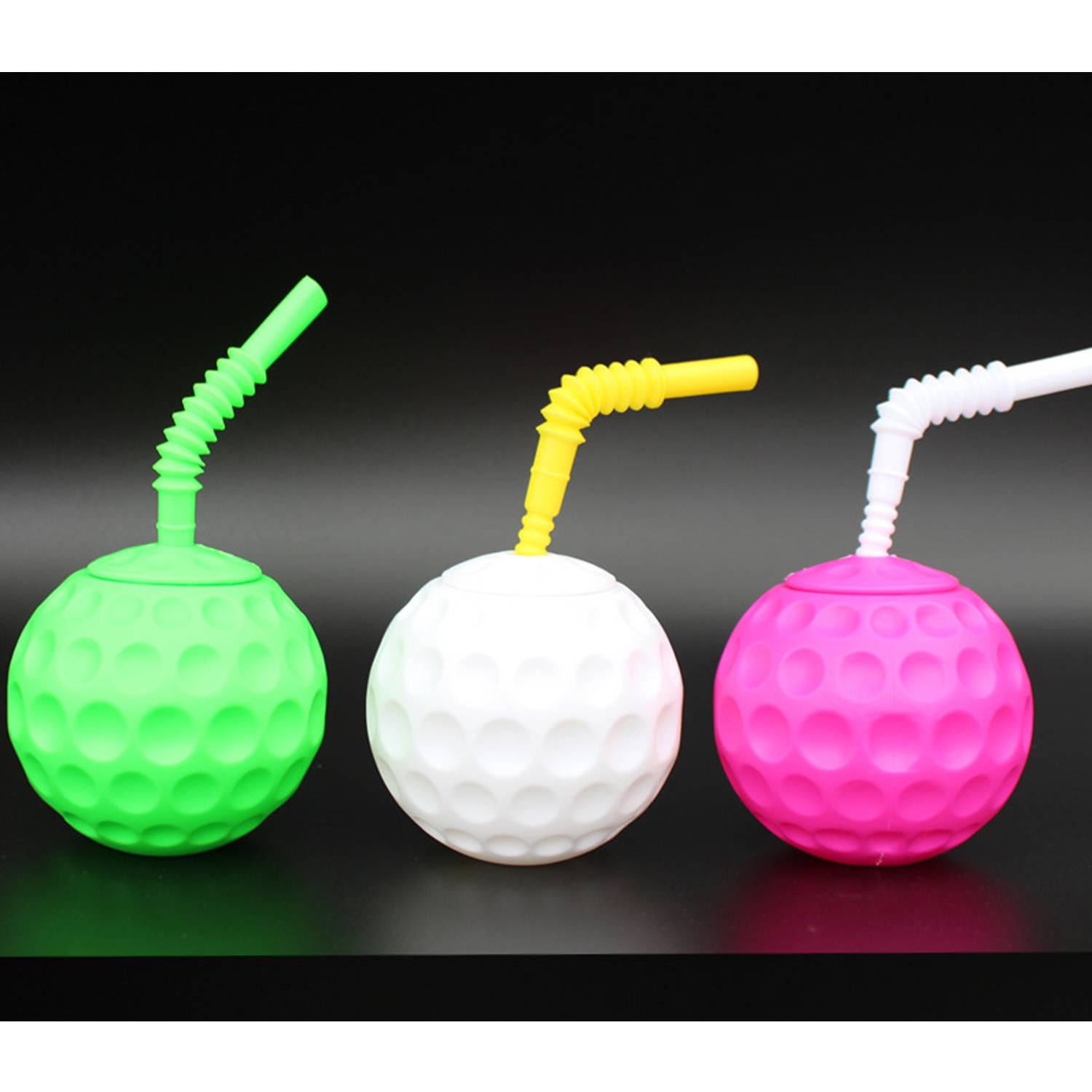 6.7OZ Golf Ball Cups with Lid and Straw 6