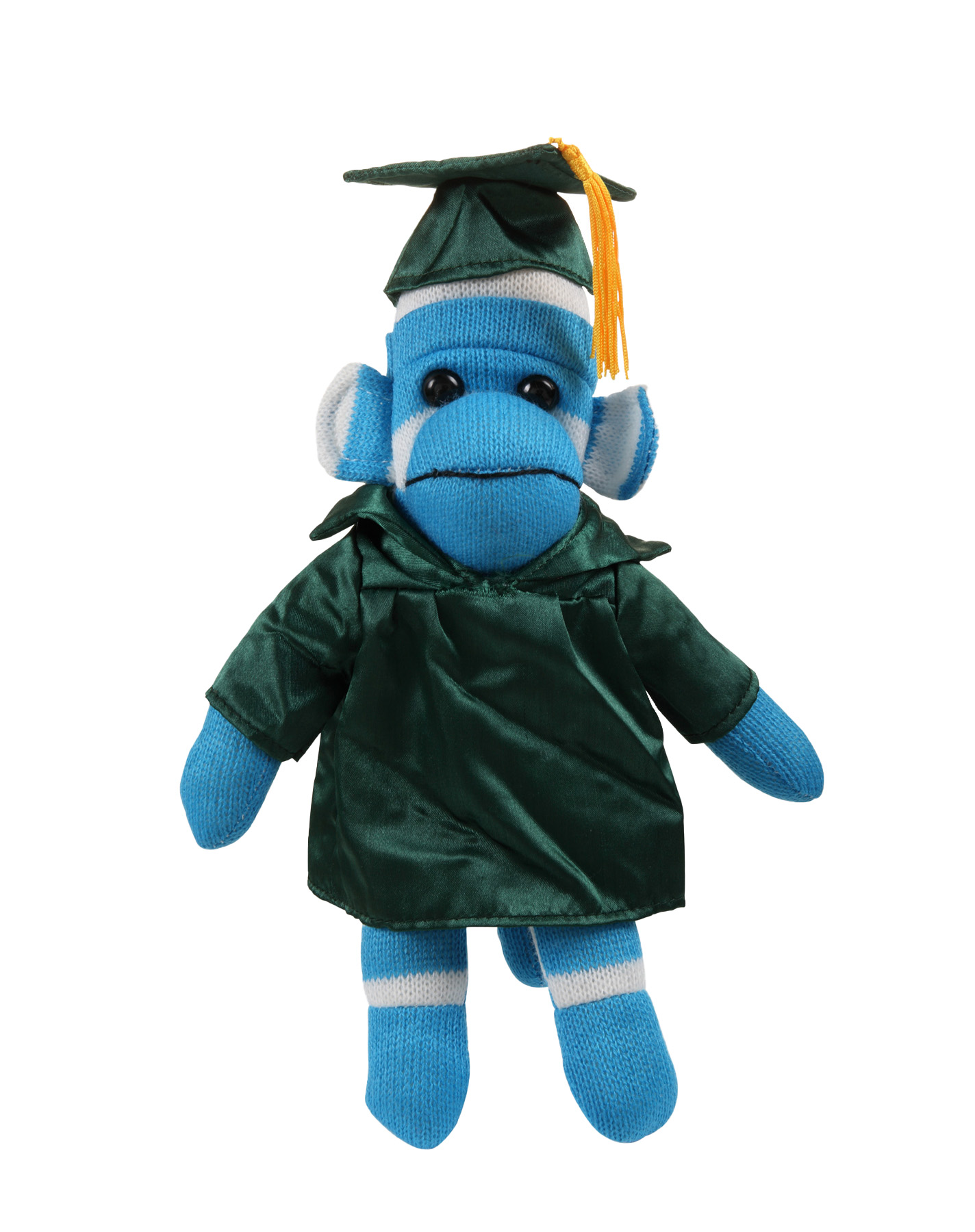 Blue Sock Monkey (Plush) in Graduation Cap & Gown 3