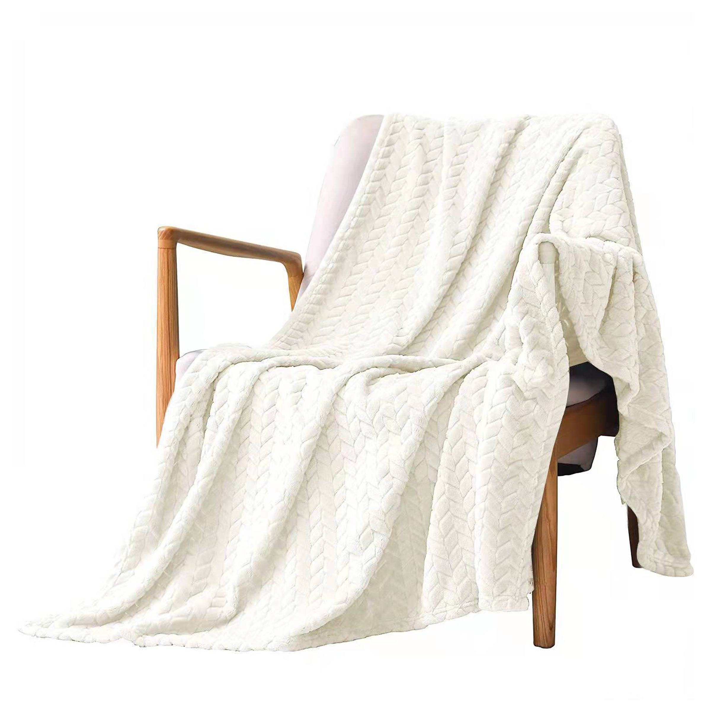 Polyester Simple Solid Color Sofa Blanket 8