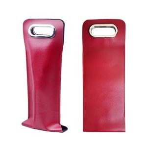 Elegant PU Leather Wine Bag With Metal Handles, custom tote bag with logo imprint 8