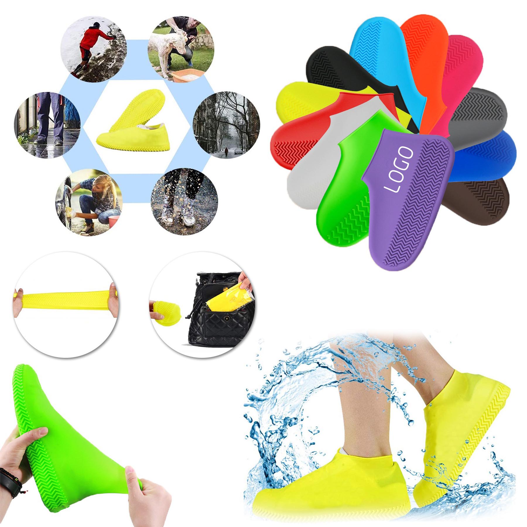 Silicone waterproof shoe covers 2
