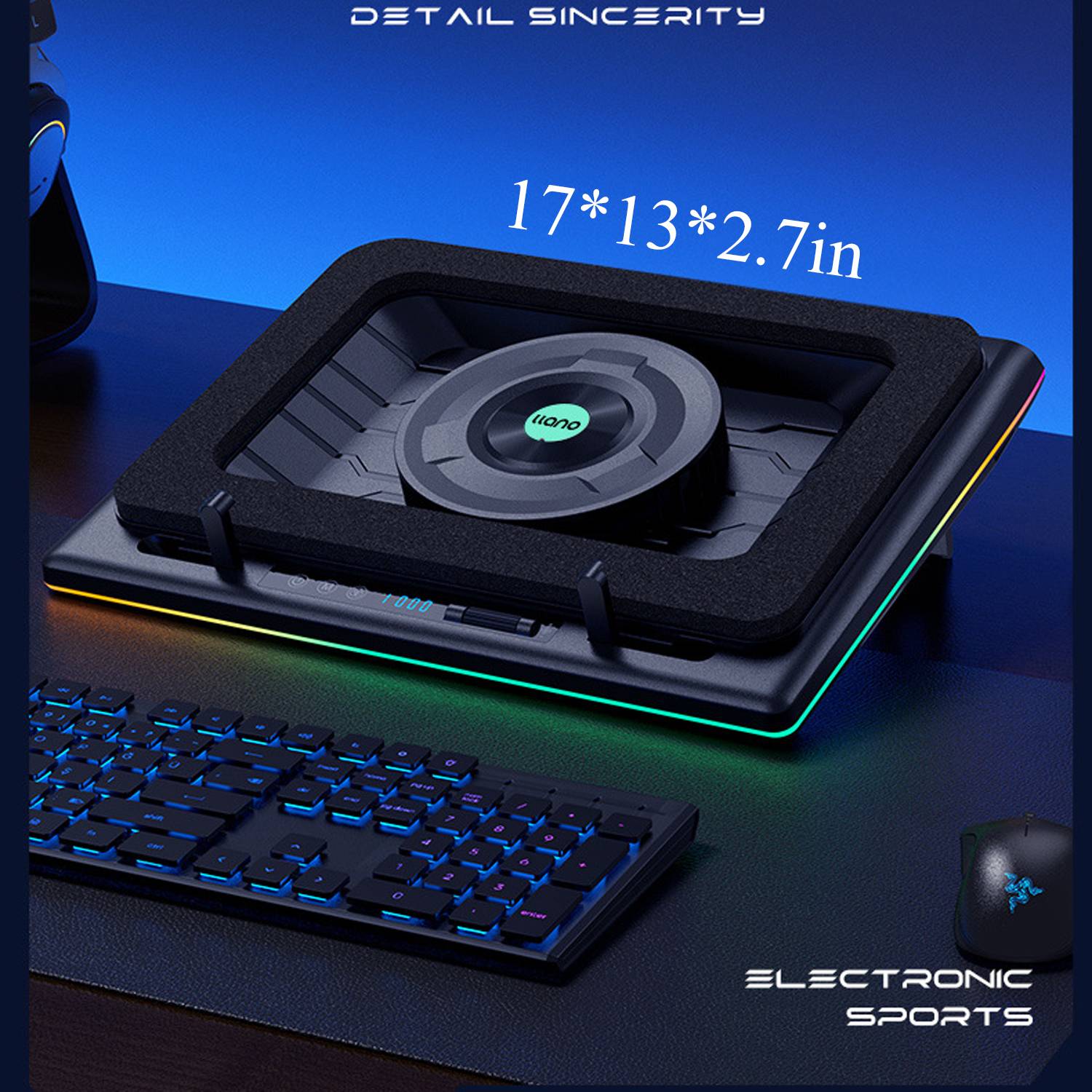 RGB Laptop Cooling Pad with Turbo Fan & Adjustable Stand 4