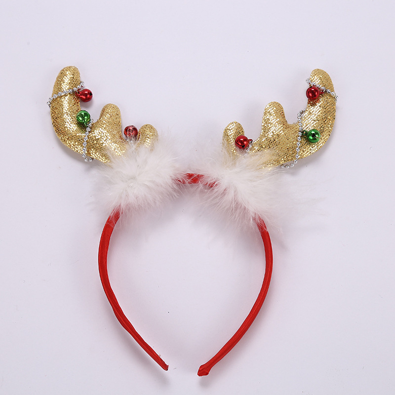 Christmas Hair Accessories Hair Bow Bells Glitter Kids Headbands With Snow 3