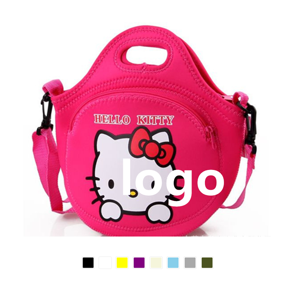 Zippered Neoprene Cartoon Lunch Cooler Tote Bag 1