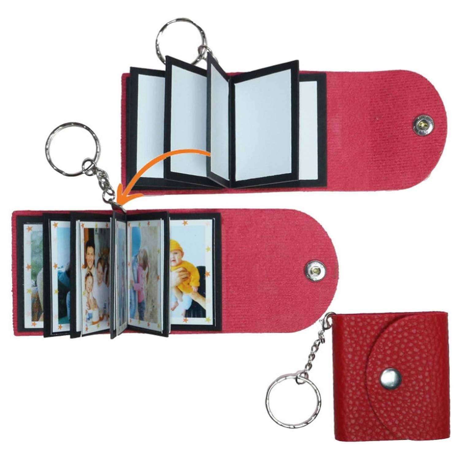 Personalized Mini PU Leather Picture Keychain 8