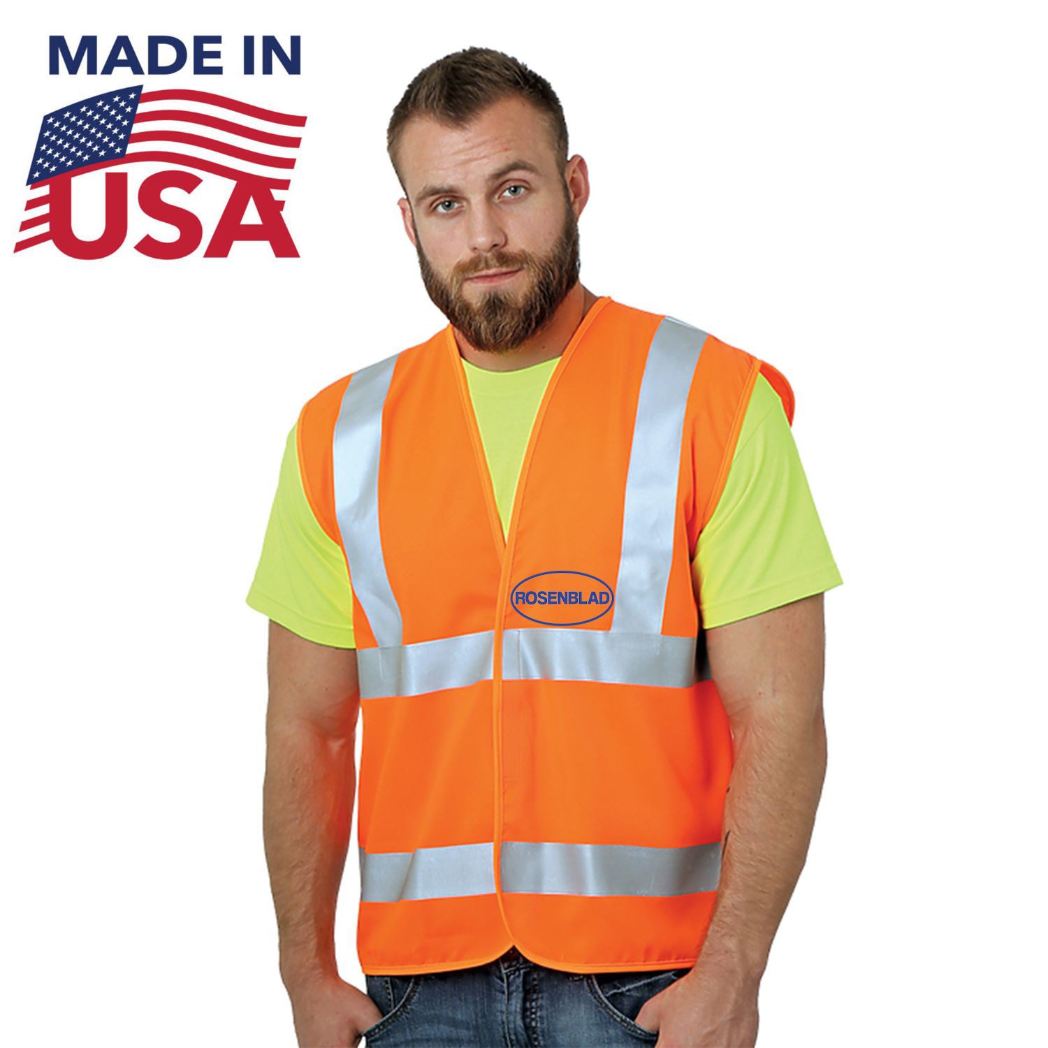USA Made Class 2 Polyester Safety Loop & Hook Vest 1