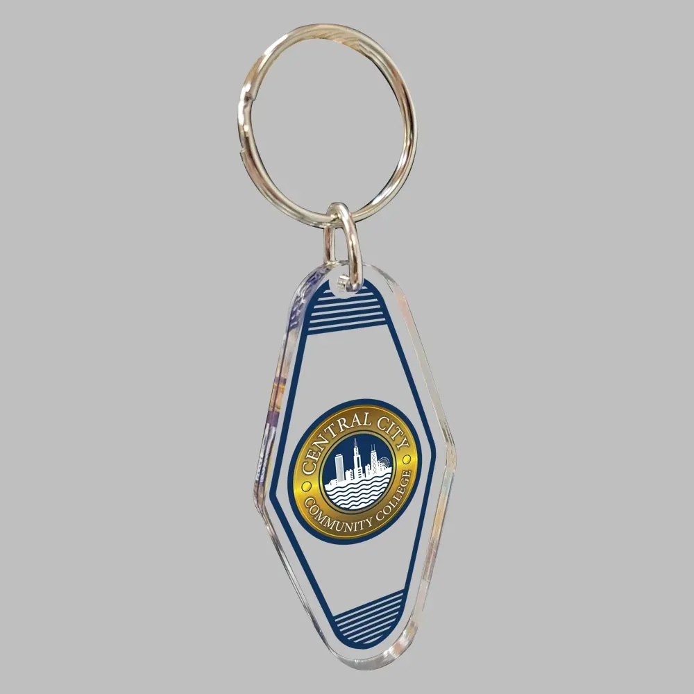 1/8" Vintage Clear Acrylic Motel/Hotel Key Tag 9