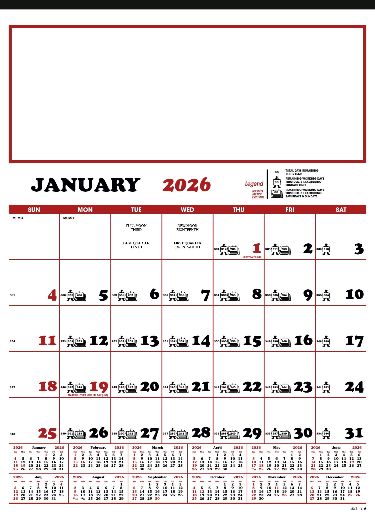 Skinner & Kennedy® Contractor's 12-Sheet Calendar