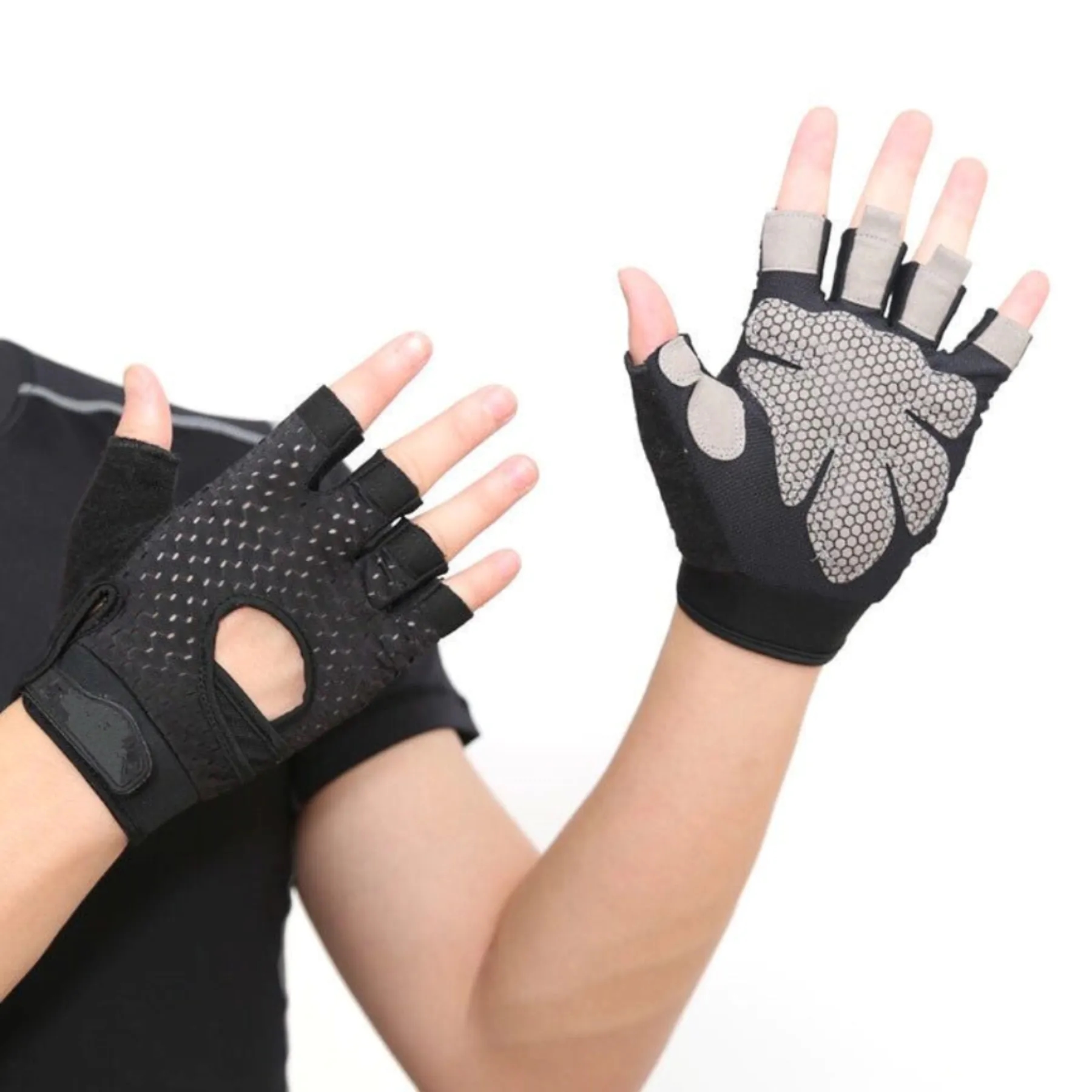 Fingerless Sports Gloves with Wrist Support 5