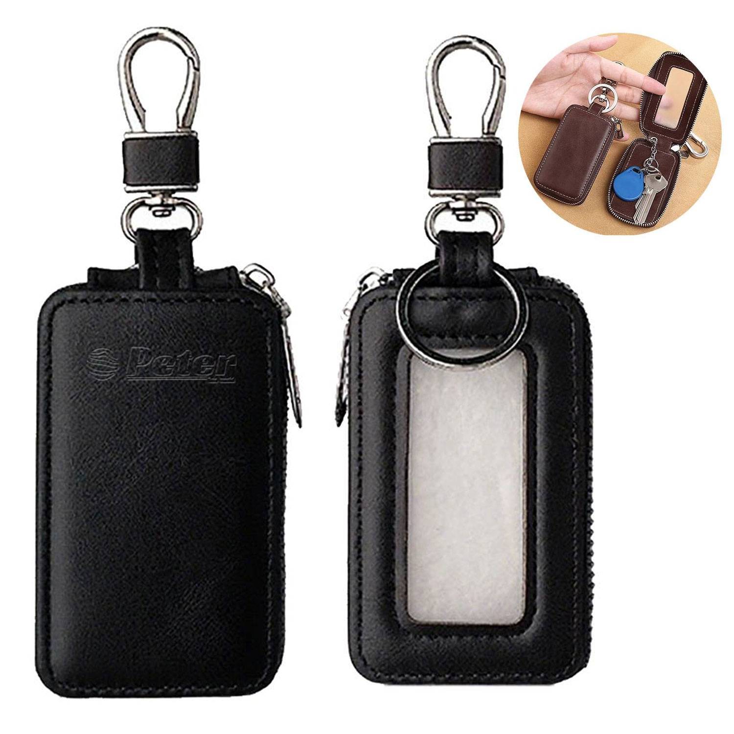 Universal PU Leather Zipper Car Key Pouch 2