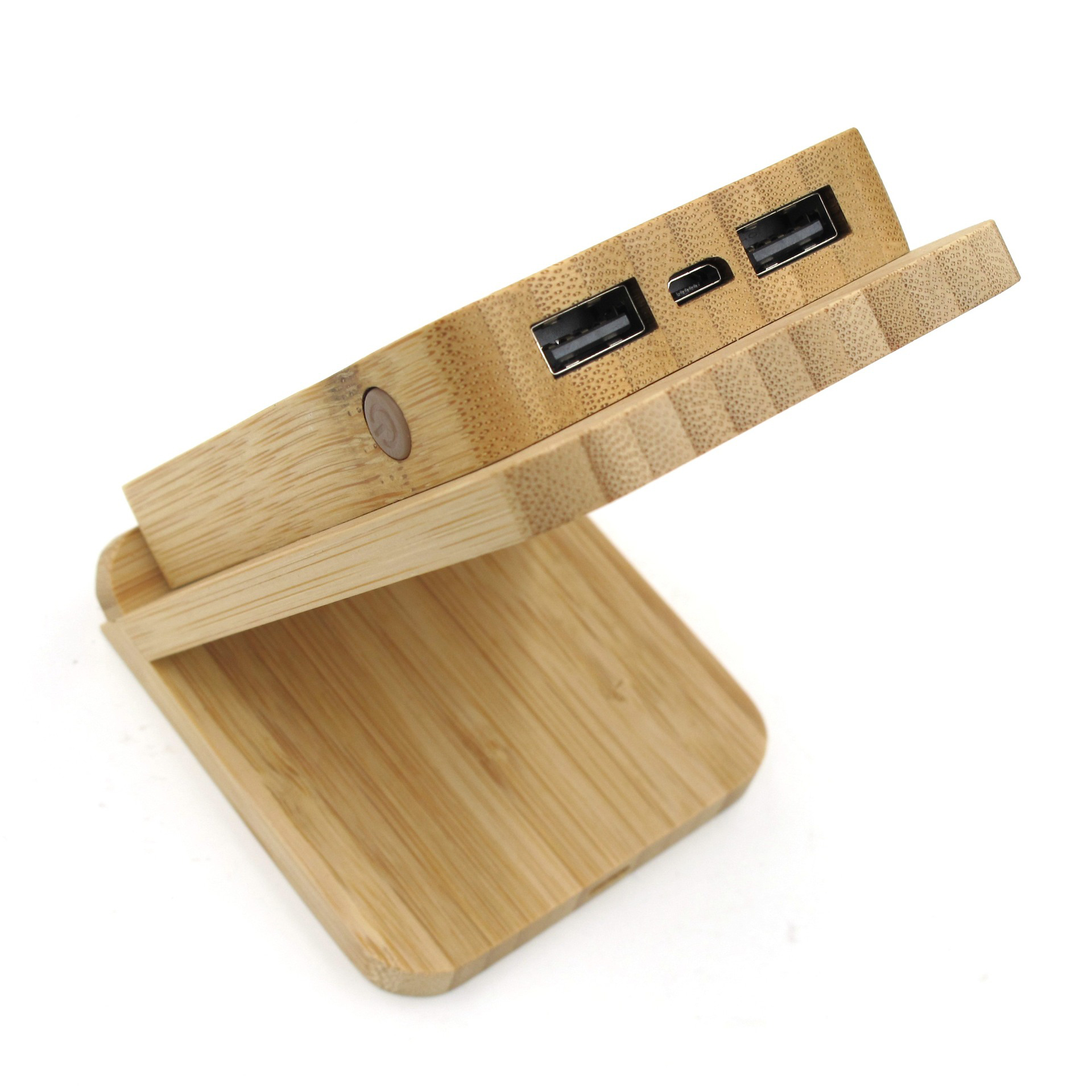 Bamboo 5000 mAh Dual Port Power Bank with Wireless Charger 3