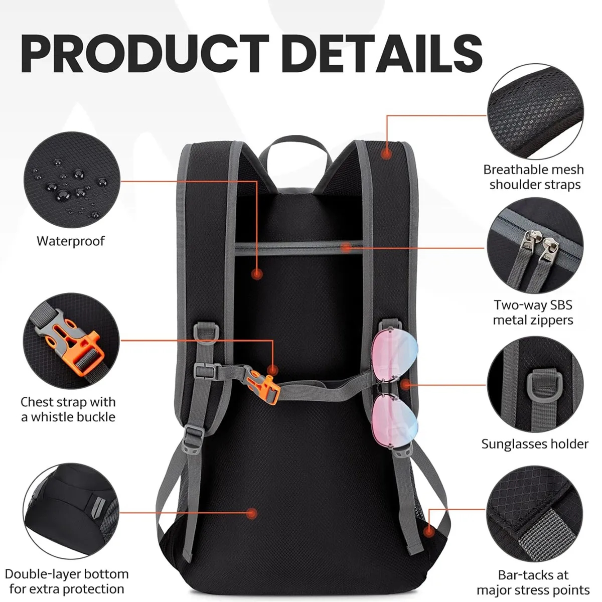 40L Lightweight Foldable Travel Hiking Backpack 2
