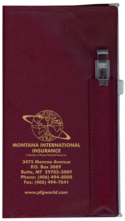 Weekly Zip Back Planner w/ Clear Pen & Zip Lock Pocket /1 Color Insert w/o Map - Solid Color 2