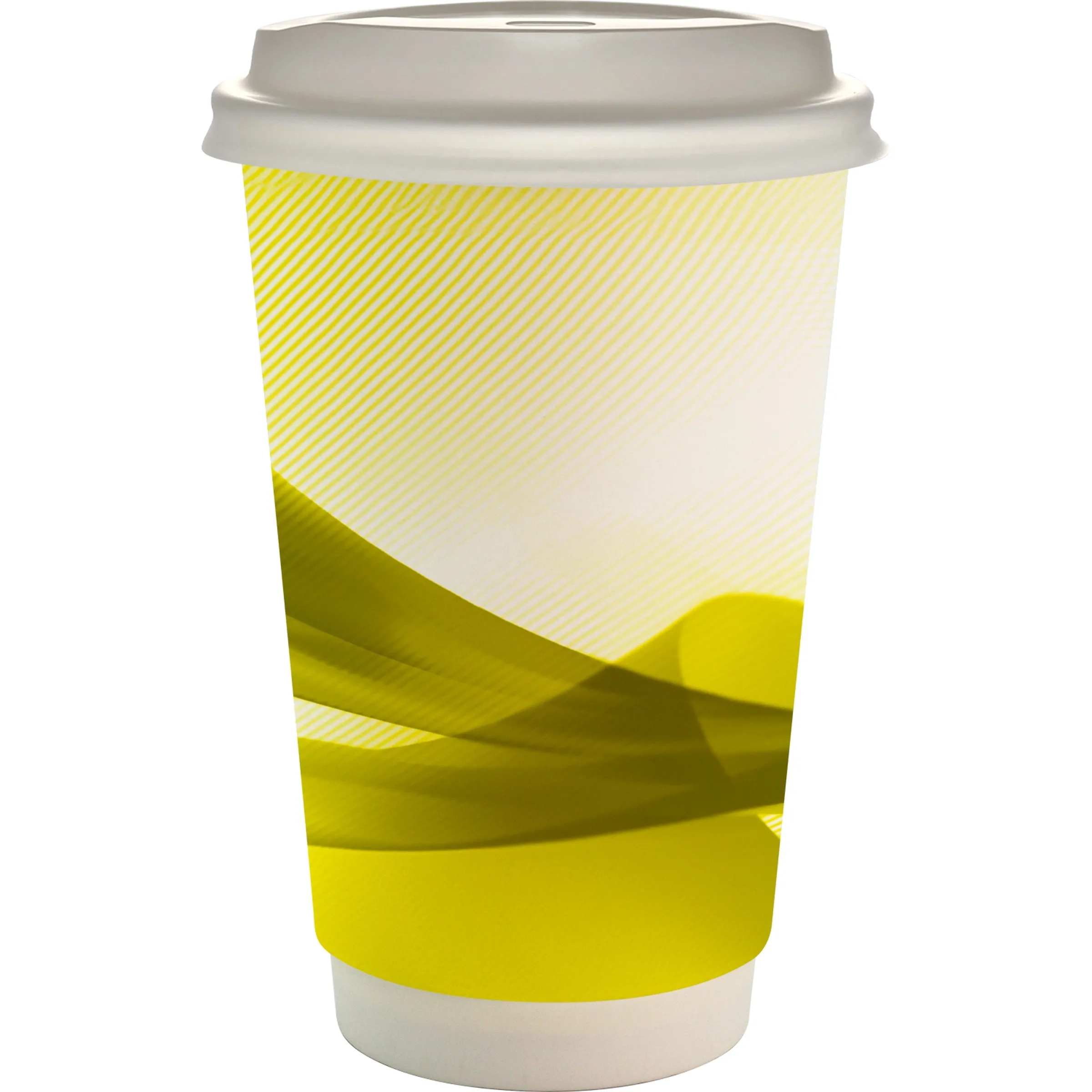 16 oz. Full Color Groovy Paper Cup With Lid 12