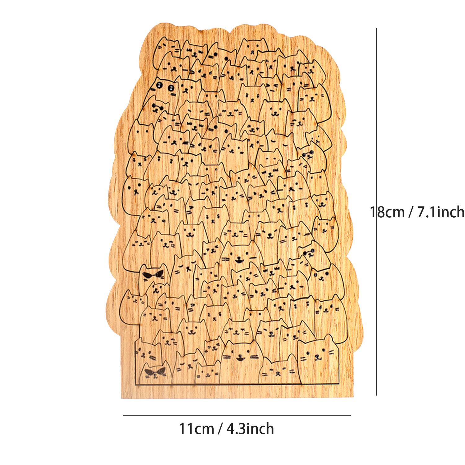 Hundred Cats Wooden Puzzle Toy 100 Pieces 5