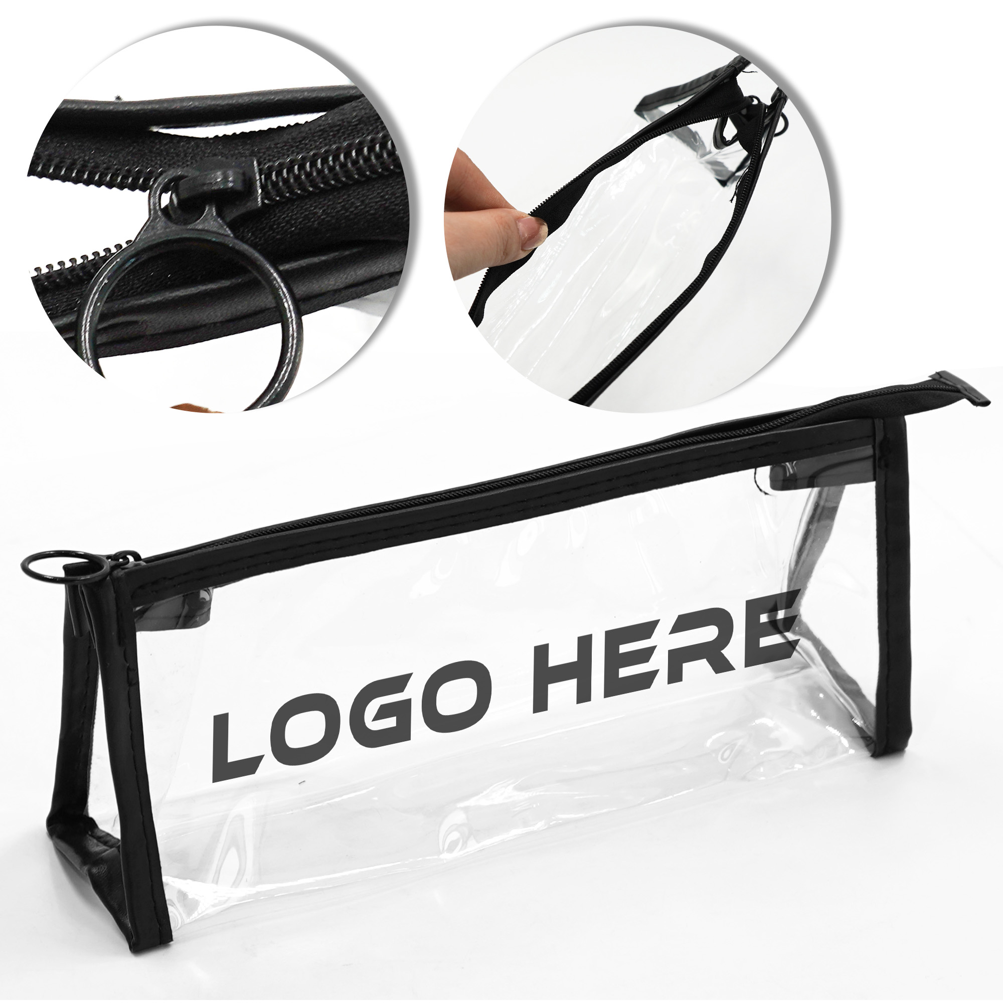MOQ50 PVC Cosmetic Organizer Waterproof Travel Toiletry Bag 1