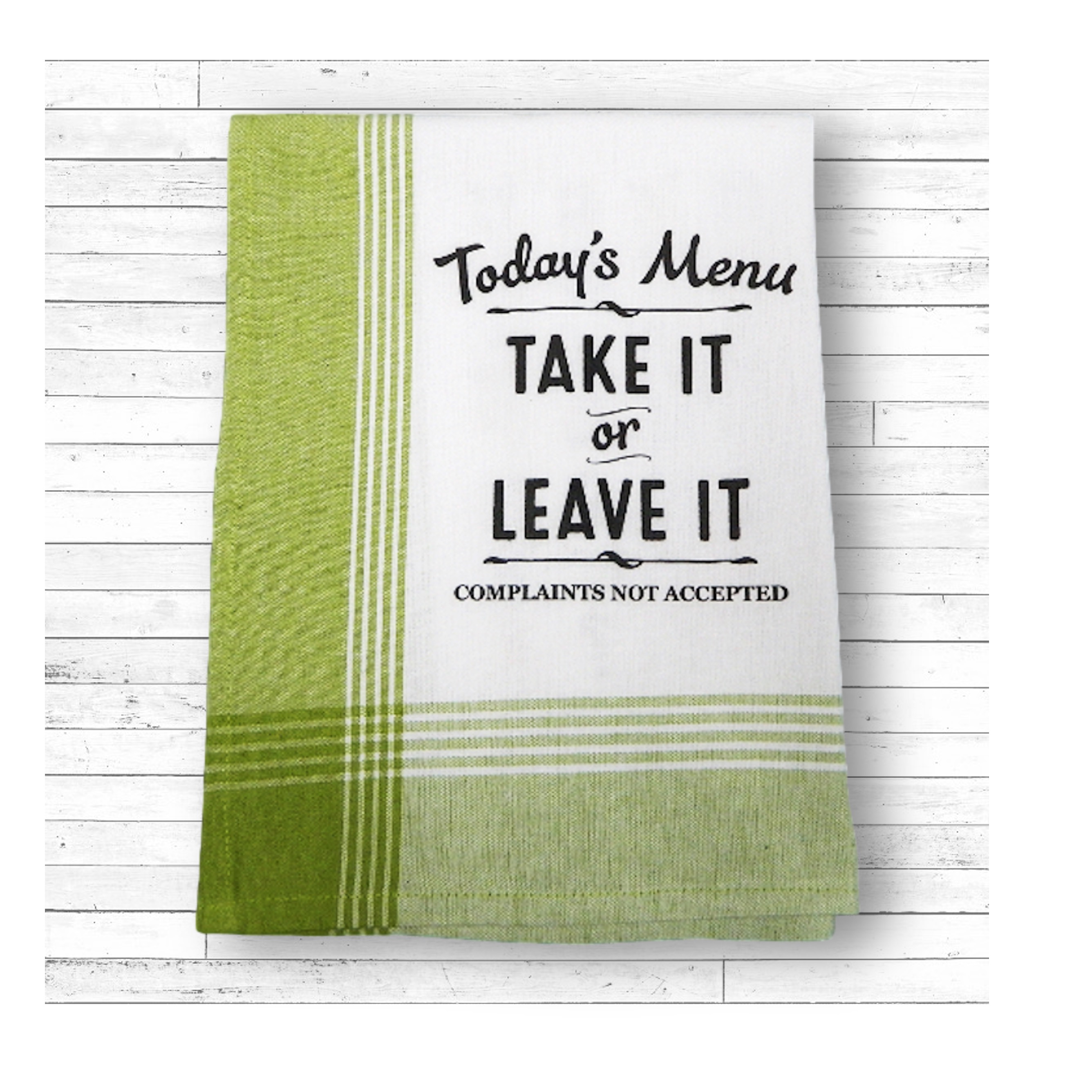 Lime/White Plaid Kitchen Towel with Custom Print 6