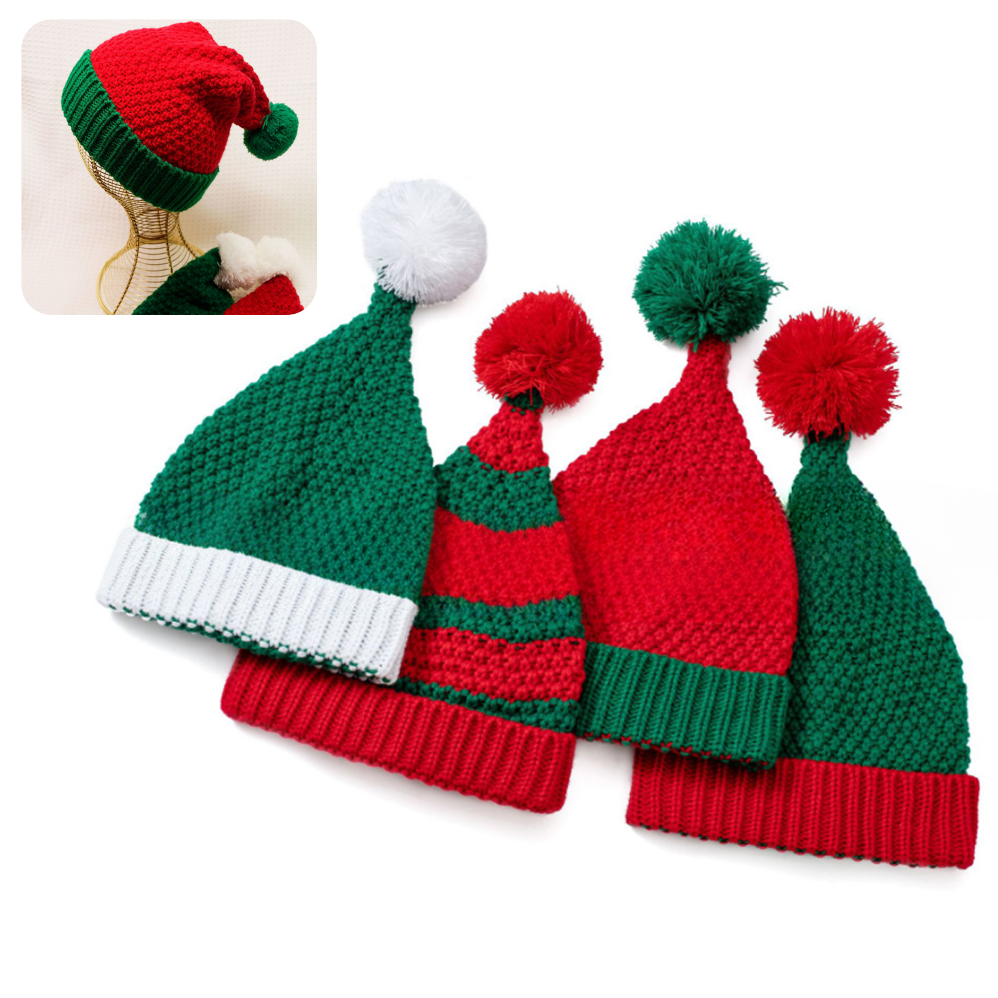 MOQ 50 PCS Christmas Chunky Knitted Hat 3