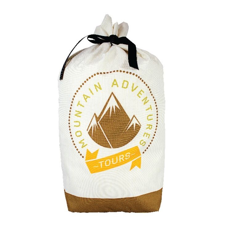 Large Top Tie Cinch Gift Bag Full Color Sewn in the USA, custom drawstring bag with logo imprint 2