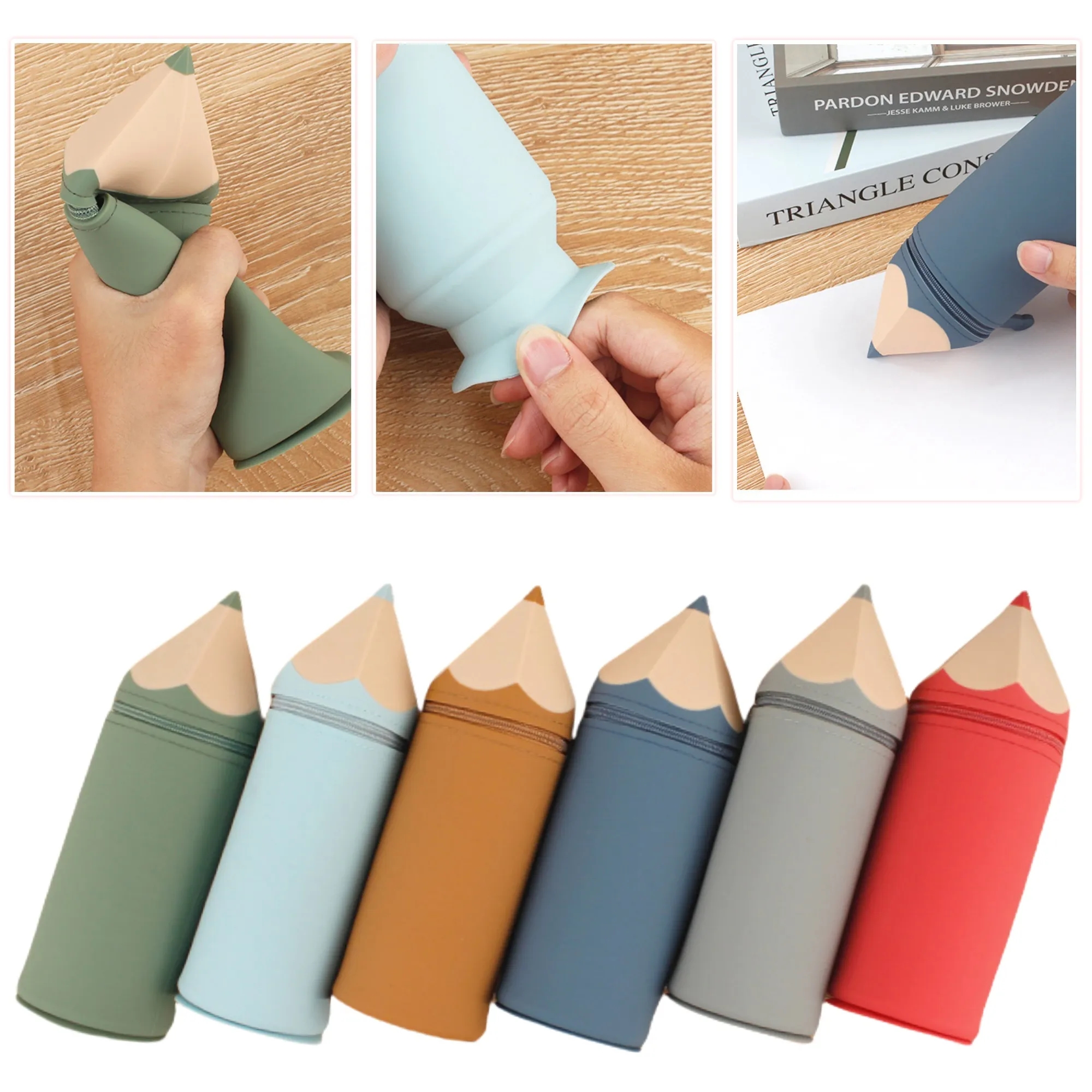 Pencil-Shaped Silicone Pencil Case 3