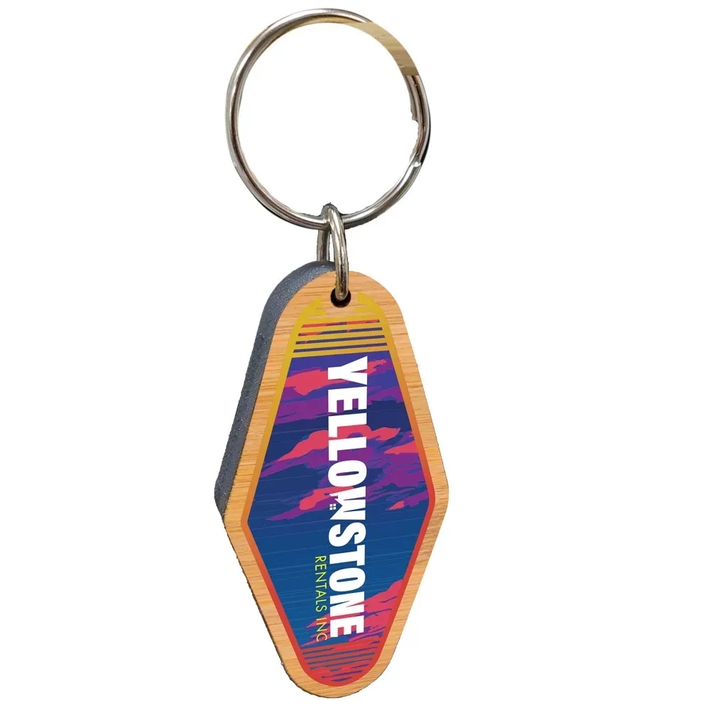 Vintage Bamboo Motel Keychain Hotel Key Tag 9