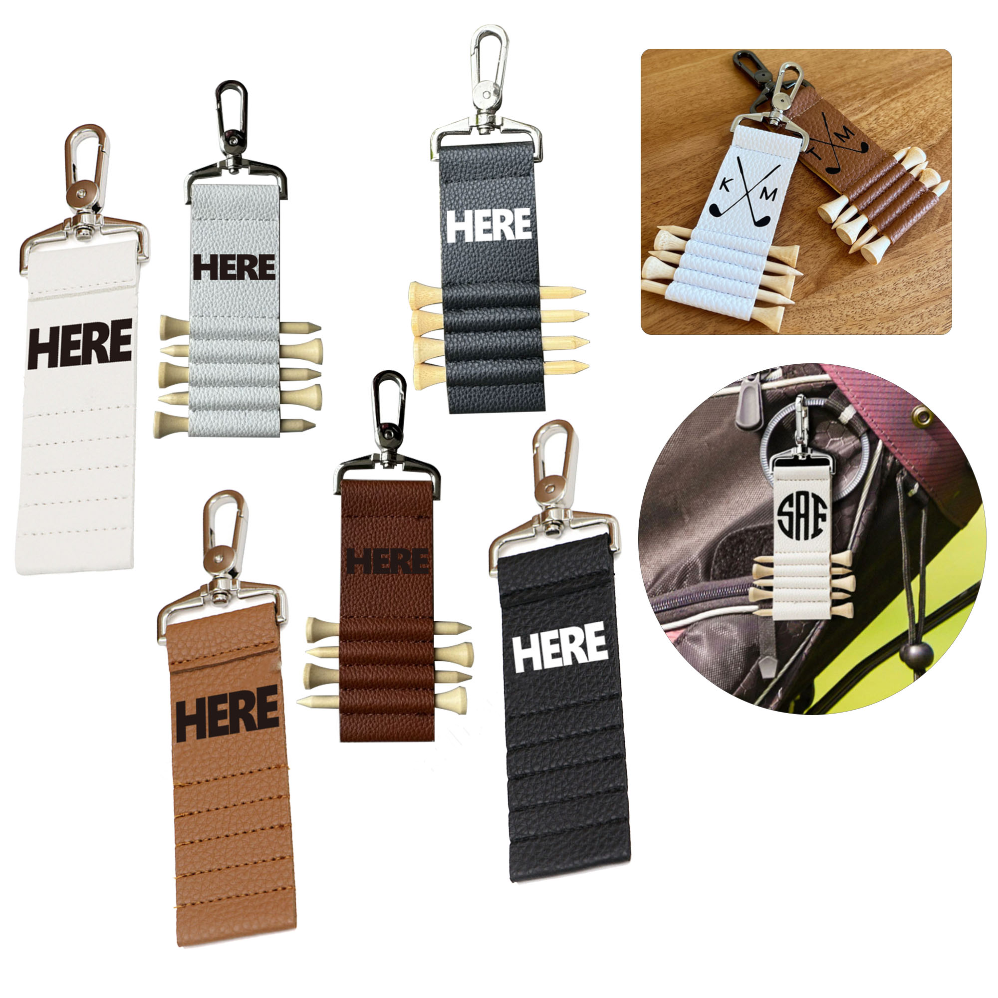 Golf Wooden Ball Nail With Belt Loop And Keychain 1