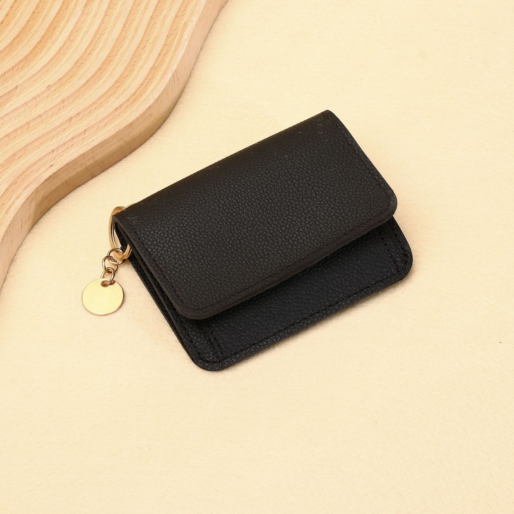 Solid Color Wallet Card Case Short Simple Fashion Coin Purse 6