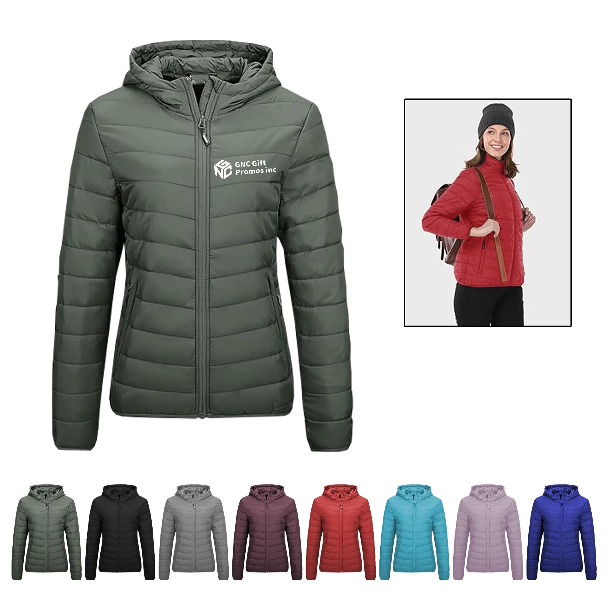 Women's Lightweight Long Sleeve Full Zip Waterproof Packable 6