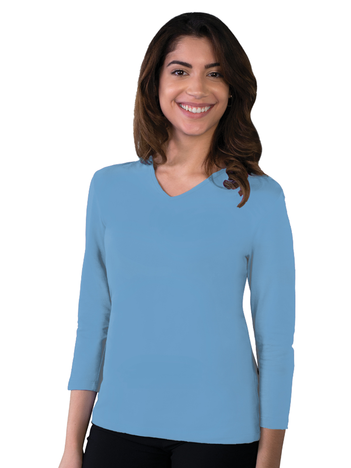 Blue Generation - Women's Pocketless 3/4-Sleeve V-Neck Tee 19
