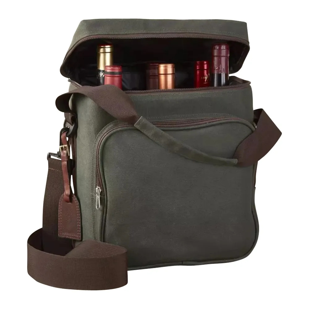 6-Bottle Insulated Canvas Wine Bag 8